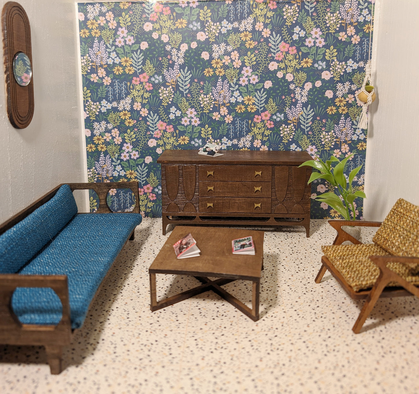 Mid-Century Modern Cutout Couch (1:12 Scale miniature)