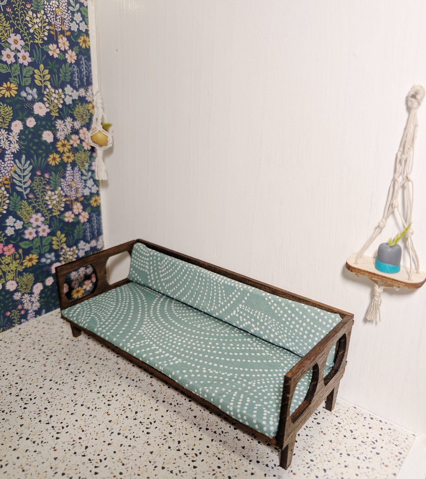 Mid-Century Modern Cutout Couch (1:12 Scale miniature)