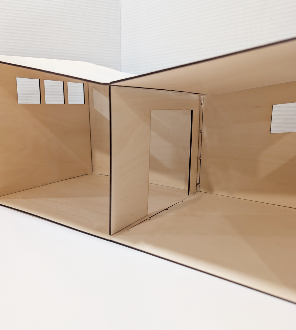 Mid-Century Modern Room Box Kit The Butterfly: DIY Miniature Dollhouse (Unfinished)