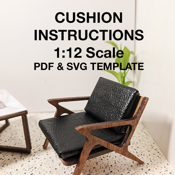 SVG/PDF files for Gunlocke Style Chair Cushion - Miniature 1:12 scale