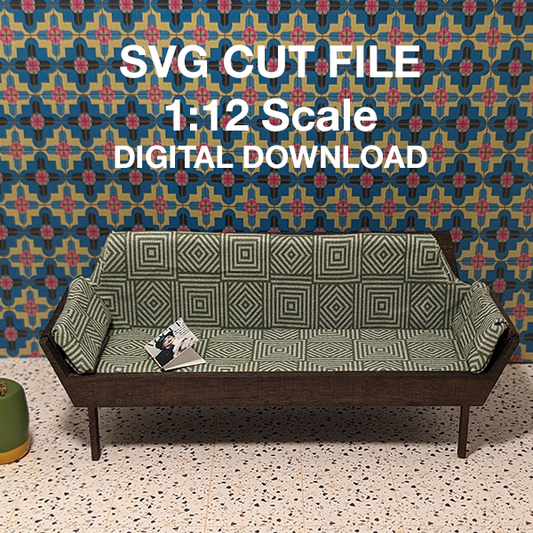 SVG File for Mid-Century Modern Adrian Pearsall-Inspired Couch (1:12 Scale miniature)