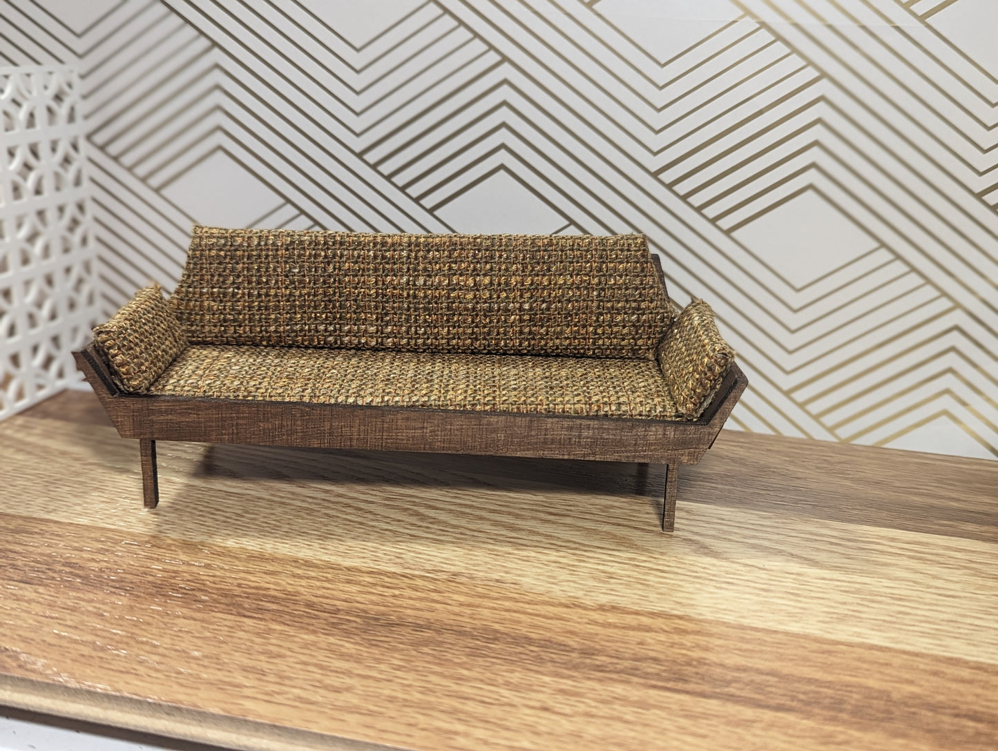 Mid-Century Modern Adrian Pearsall-Inspired Couch (1:12 Scale miniature) - Dollhouse furniture, collectible