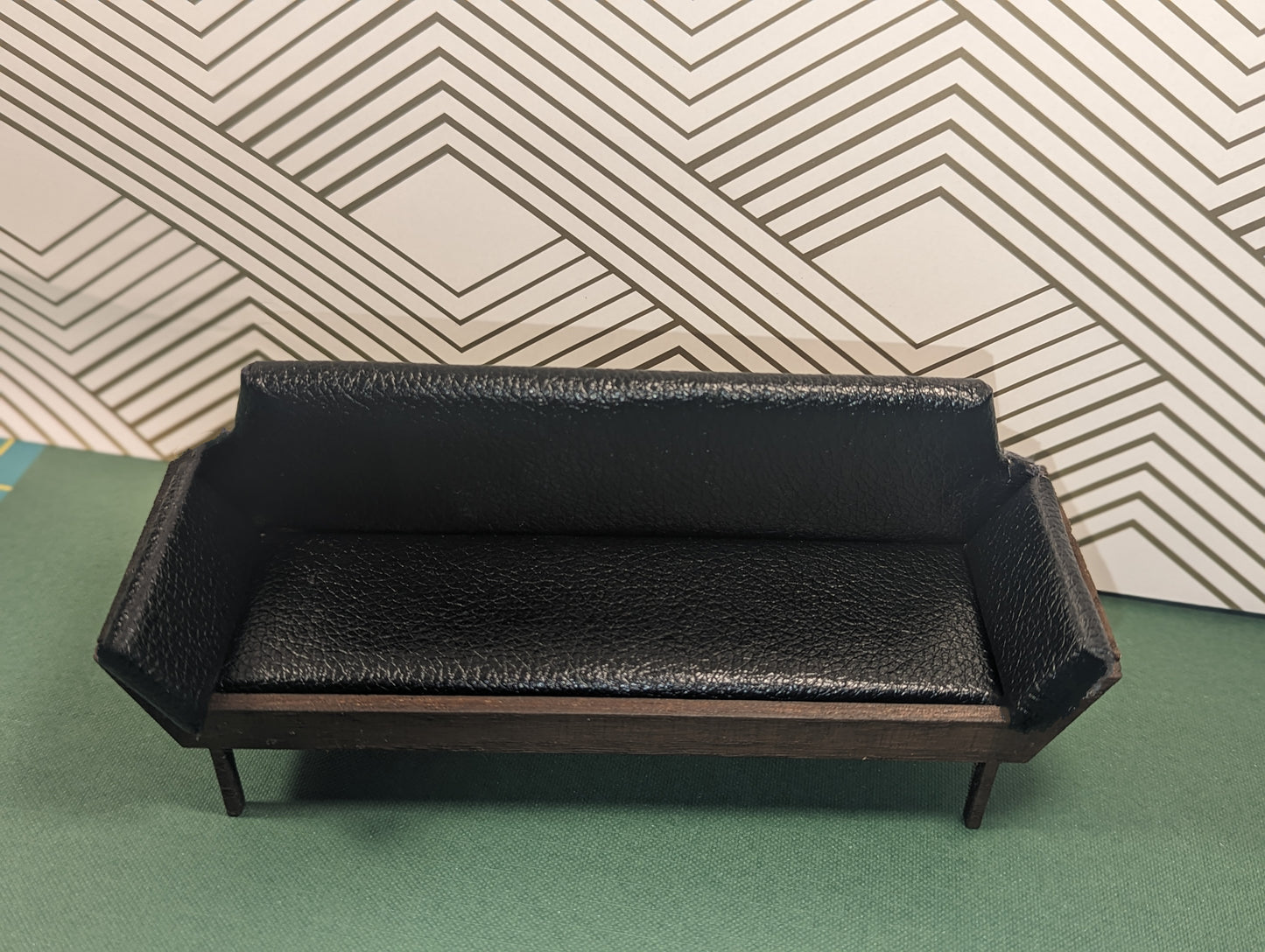 Mid-Century Modern Adrian Pearsall-Inspired Couch (1:12 Scale miniature) - Dollhouse furniture, collectible