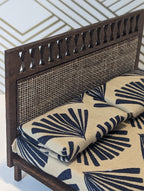 Mid Century Modern (MCM) Platform Bed - Rattan (1:12 scale miniature)