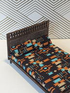 Mid Century Modern (MCM) Platform Bed - Rattan (1:12 scale miniature)