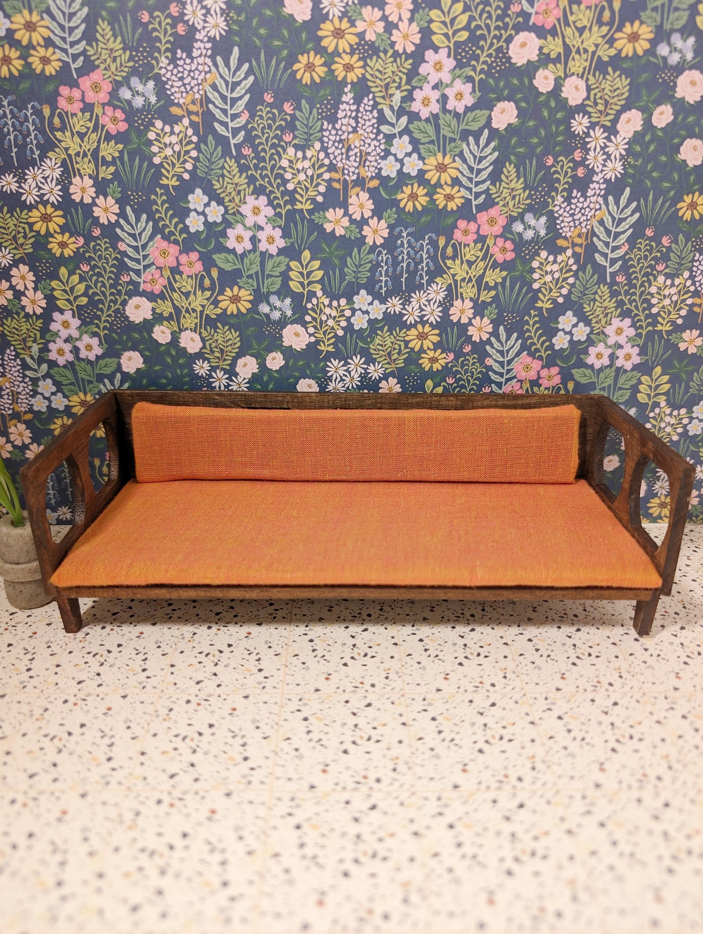 Mid-Century Modern Cutout Couch  (1:12 Scale miniature)