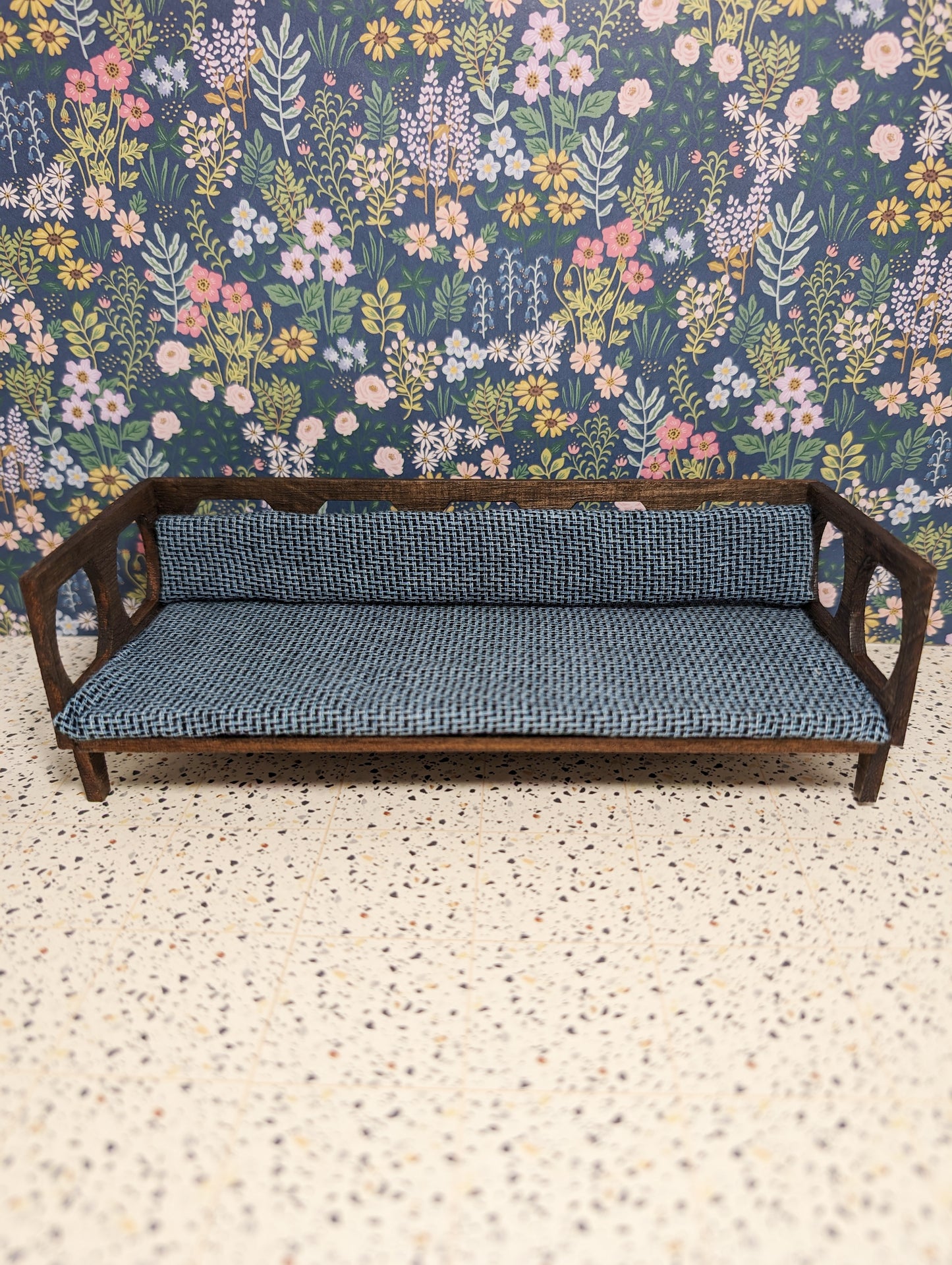 Mid-Century Modern Cutout Couch  (1:12 Scale miniature)