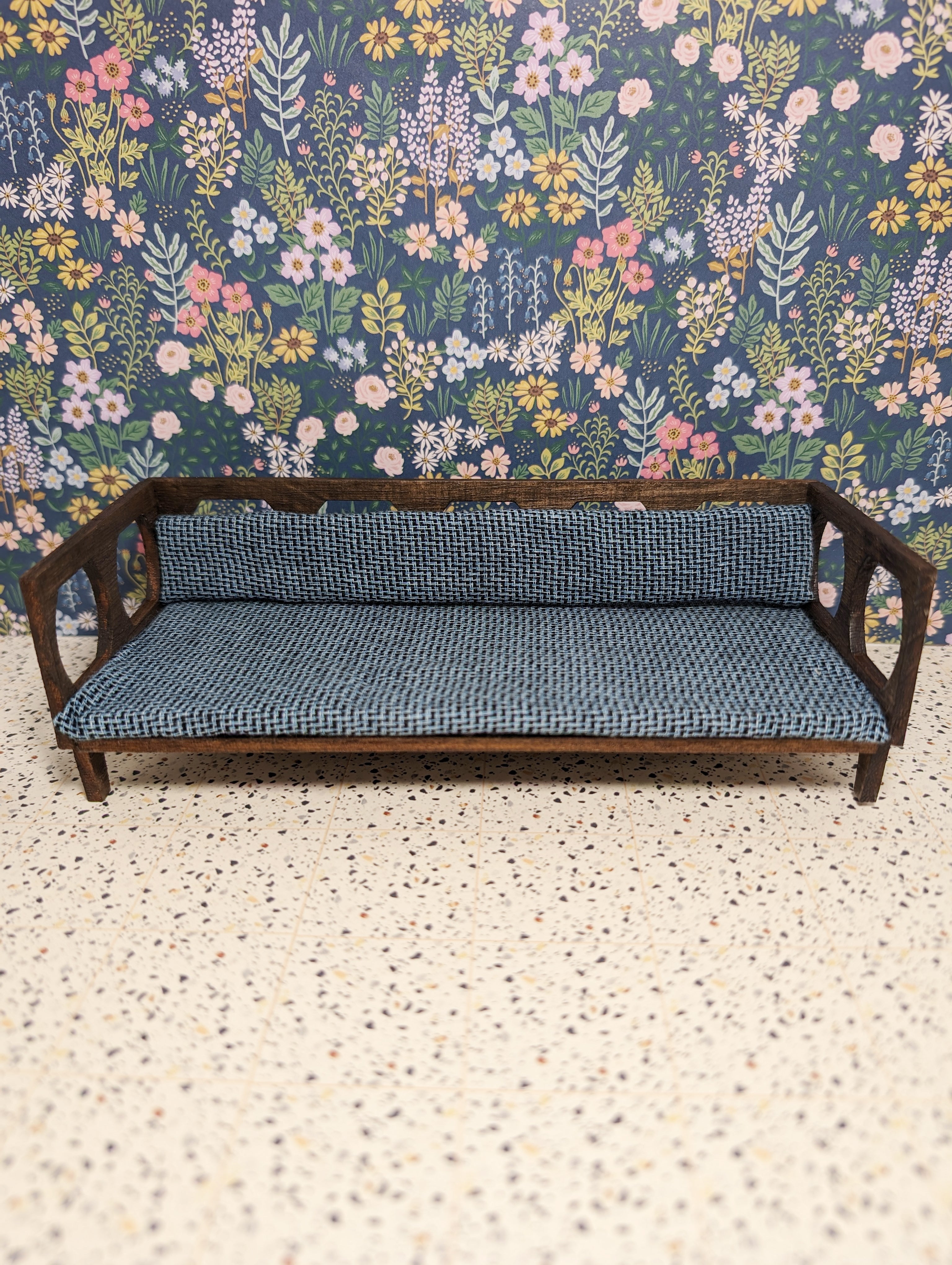Mid-Century Modern Cutout Couch  (1:12 Scale miniature)