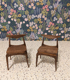 Mid Century Modern (MCM) Cowhorn Dinning Chairs with Cushion(Set of 2) - Miniature 1:12 Scale