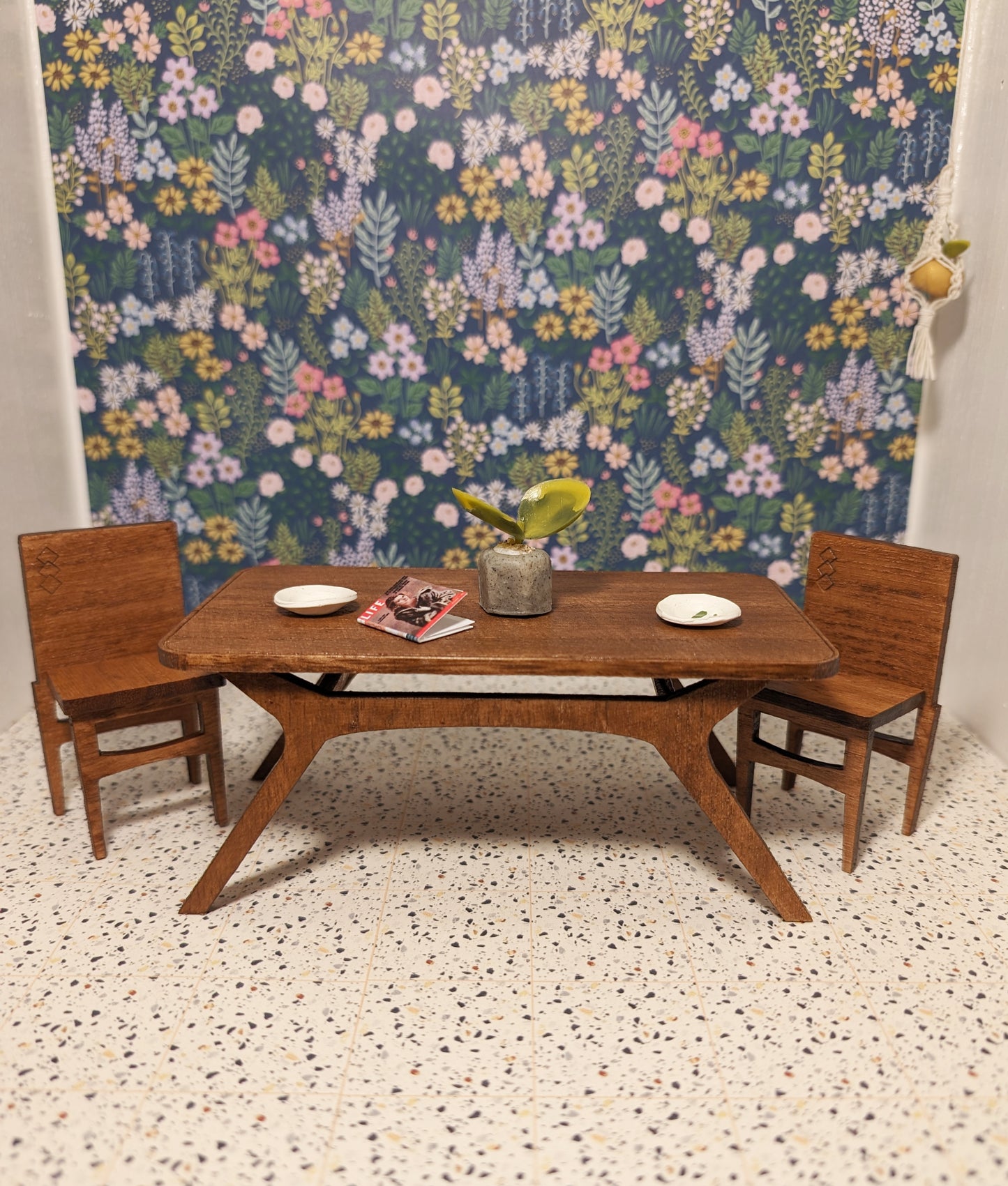 Lane-Inspired Mid Century Modern Dining Table - Miniature (1:12 Scale)