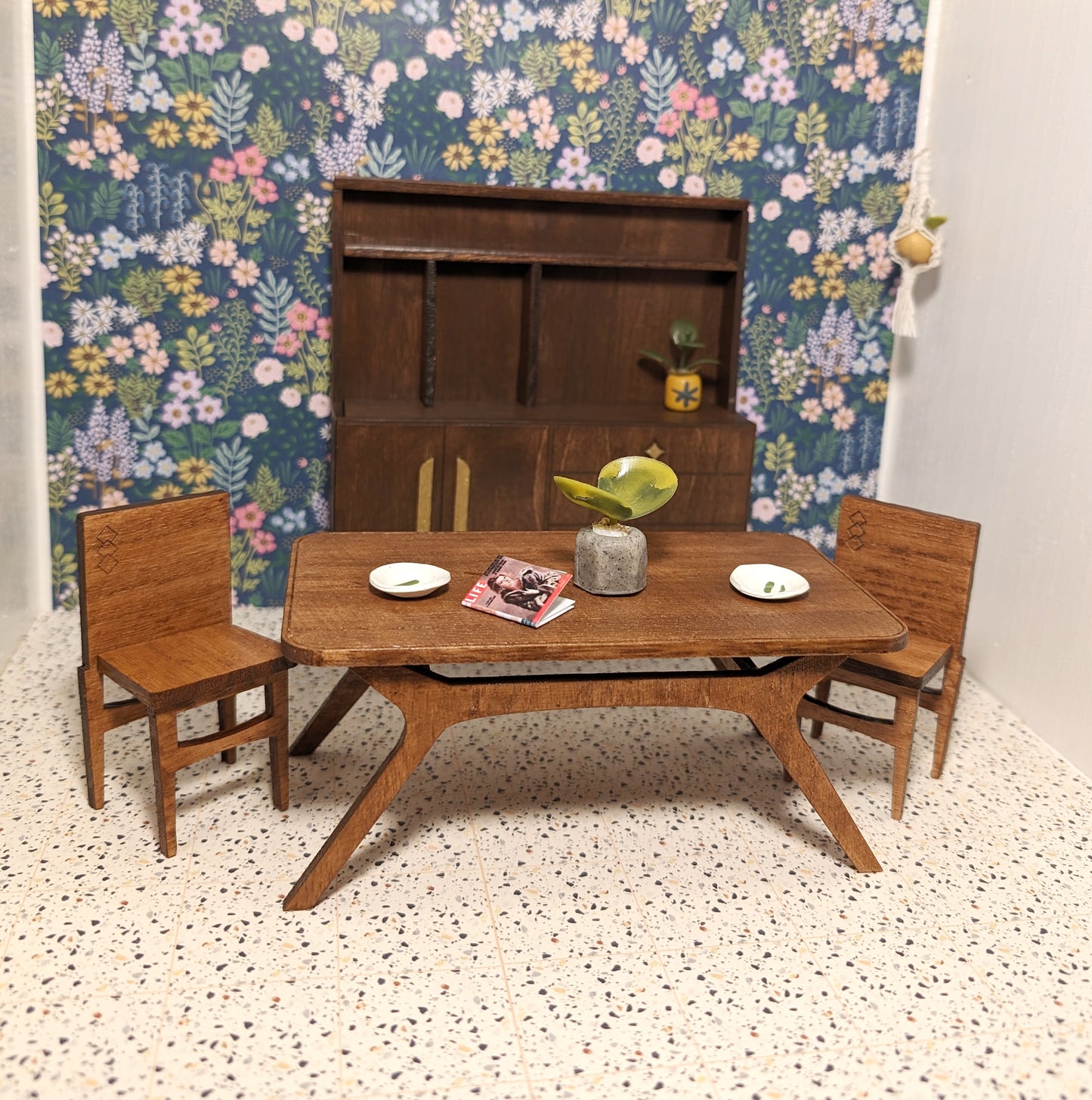 Lane-Inspired Mid Century Modern Dining Table - Miniature (1:12 Scale)