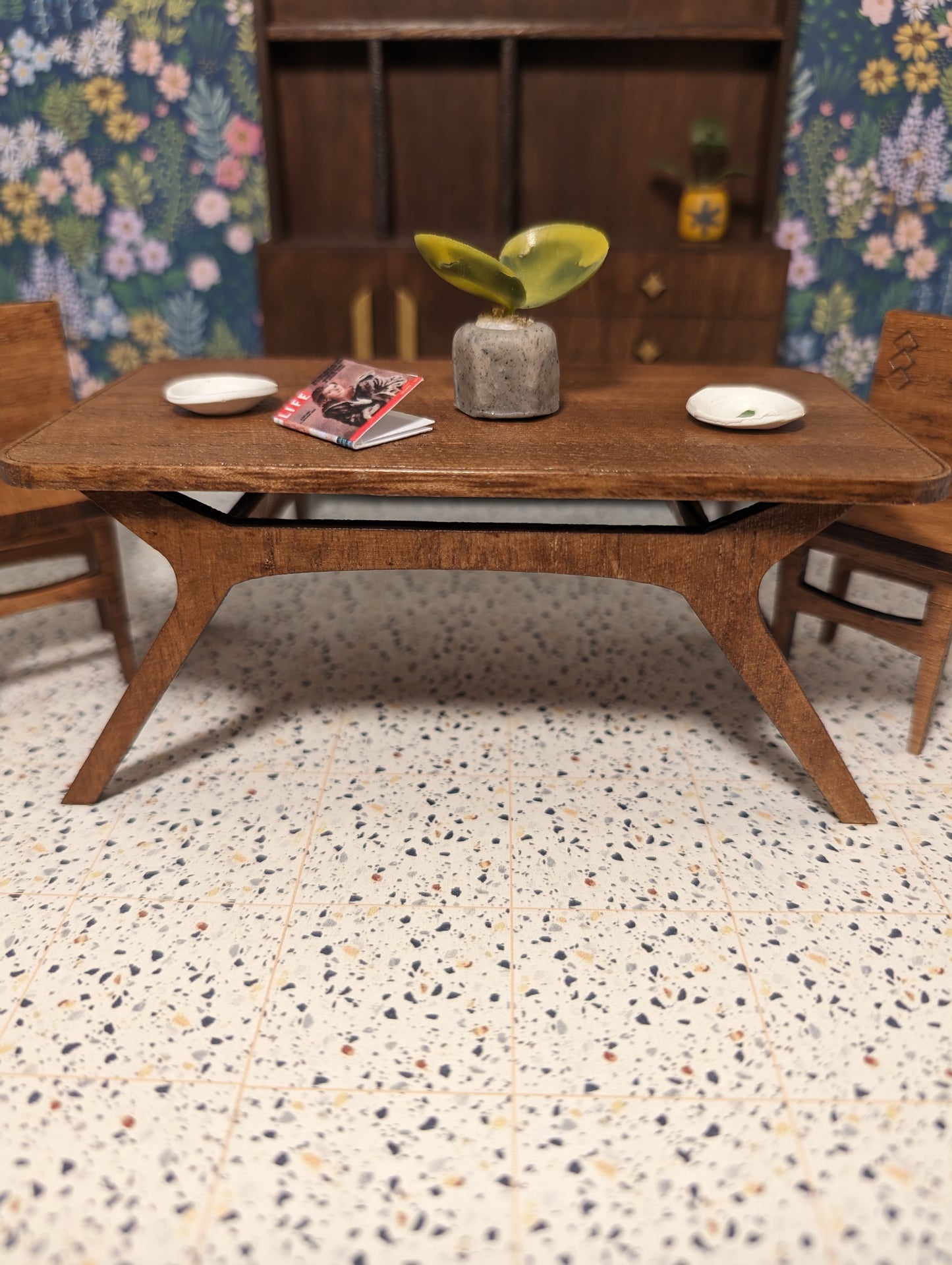 Lane-Inspired Mid Century Modern Dining Table - Miniature (1:12 Scale)