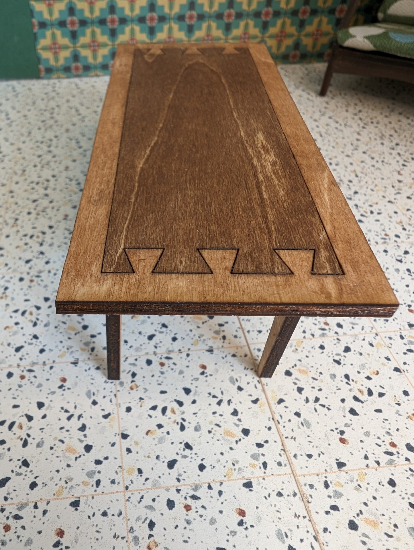 Lane "Acclaim" Walnut and Ash Coffee Table - Miniature 1:12 Scale