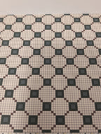 Green and Cream Diamond Pattern Tile- Dollhouse & Diorama Accessory Flooring, Counter Top, Tile, Wallpaper
