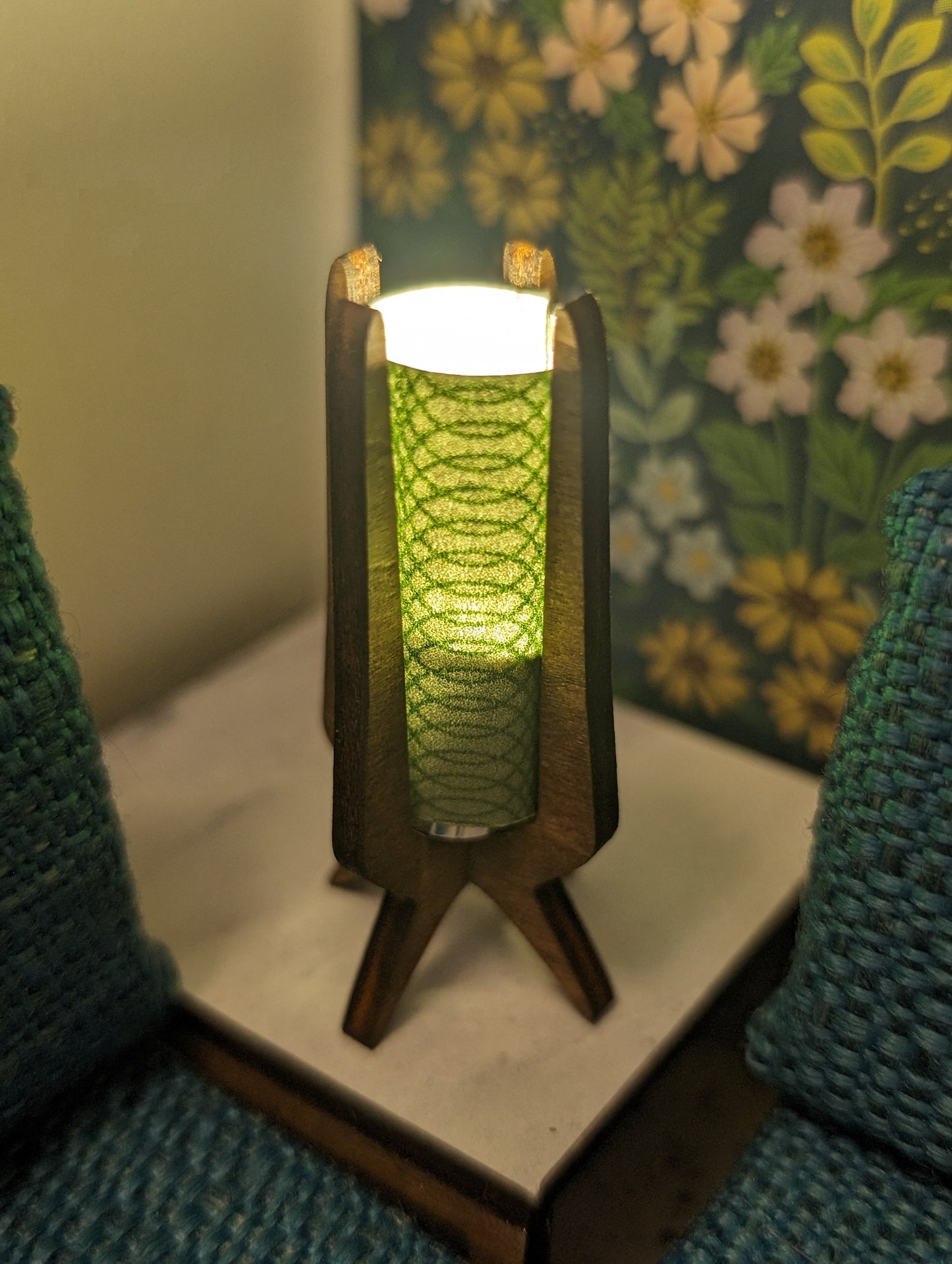 Tower Table Lamp Miniature 1:12 Scale - Working LED light, Dollhouse Light, Room box Light