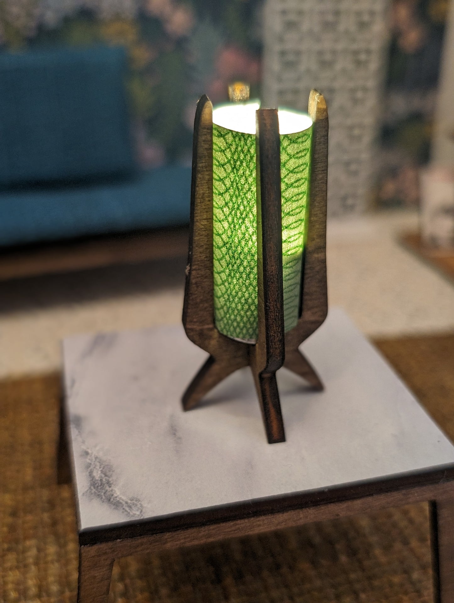 Tower Table Lamp Miniature 1:12 Scale - Working LED light, Dollhouse Light, Room box Light