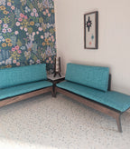 Mid Century Modern (MCM) Miniature Wall Art: Wood & Fabric Geometric Starburst Atomic  or Diamond Dollhouse Decor