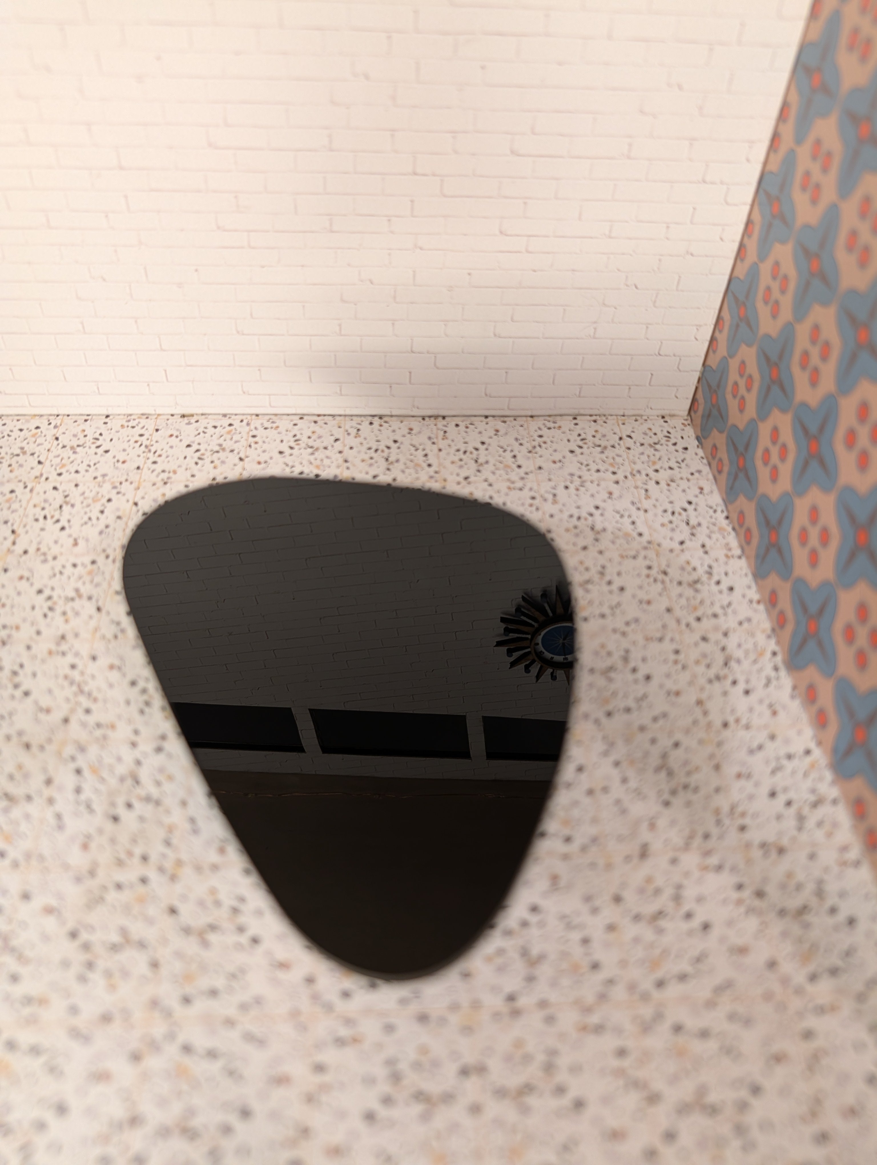 Mid Century Modern (MCM) Modern Dollhouse Coffee Table 1:12 Scale | Noguchi Inspired Miniature Furniture | Black and Walnut MCM Mini | Small Scale Living Room Decor