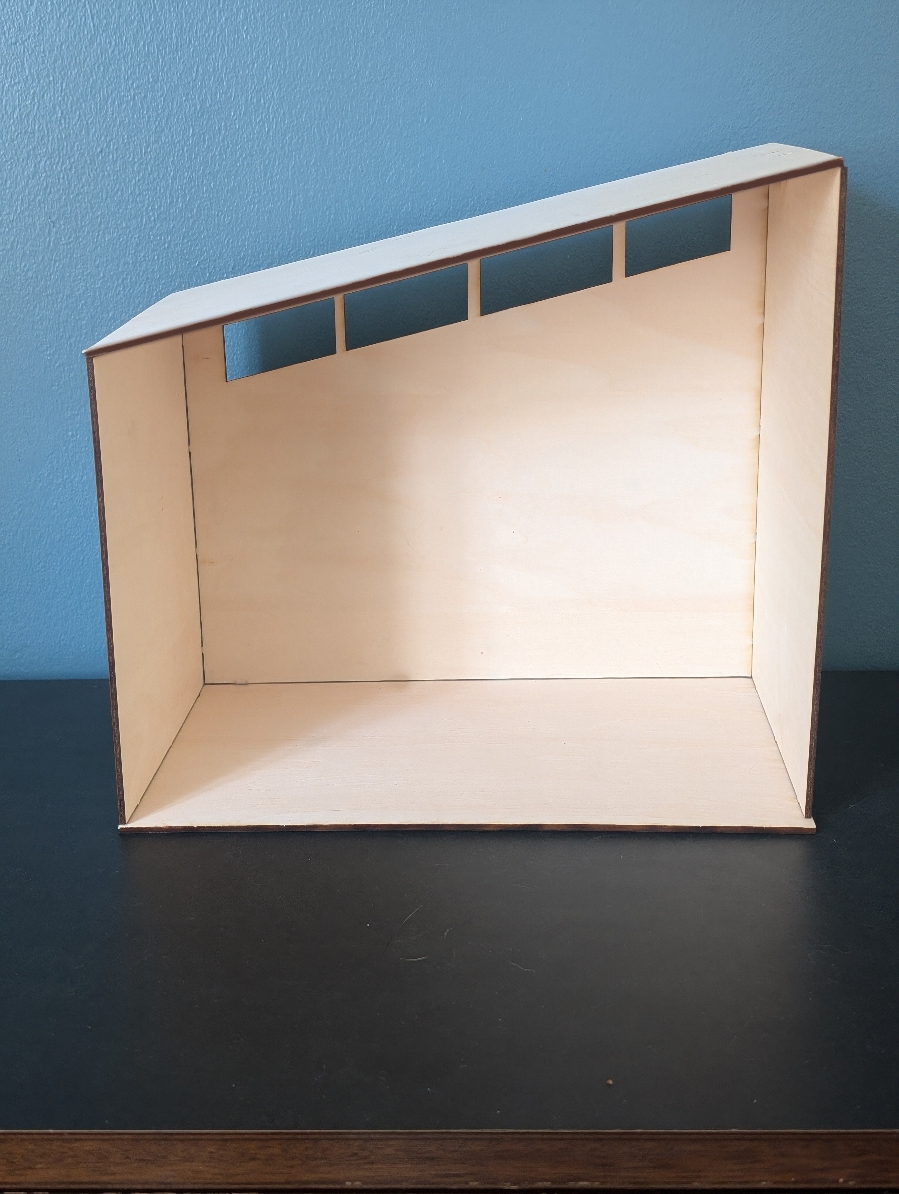 Mid-Century Modern Room Box Kit The Gable: DIY Unfinished Miniature Dollhouse