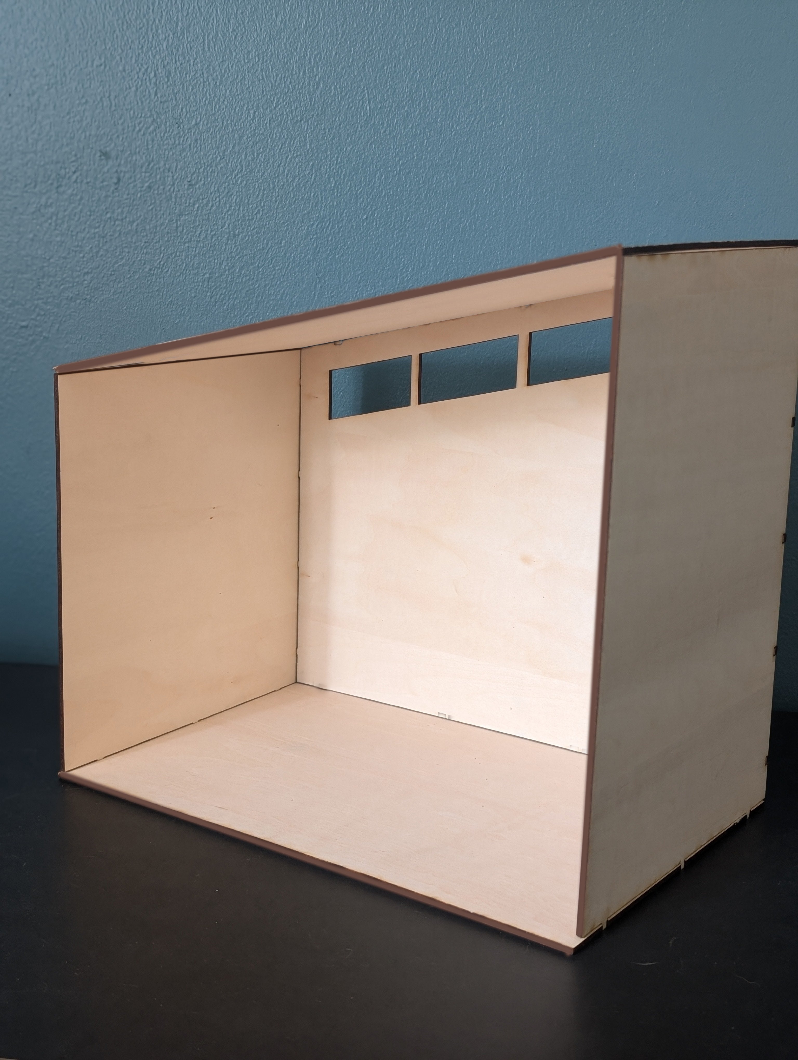 Mid-Century Modern Room Box Kit The Gable: DIY Unfinished Miniature Dollhouse