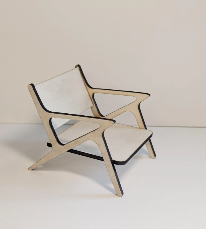 Mid Century Modern (MCM) Gunlocke Style Chair DIY Kit - Miniature 1:12 scale