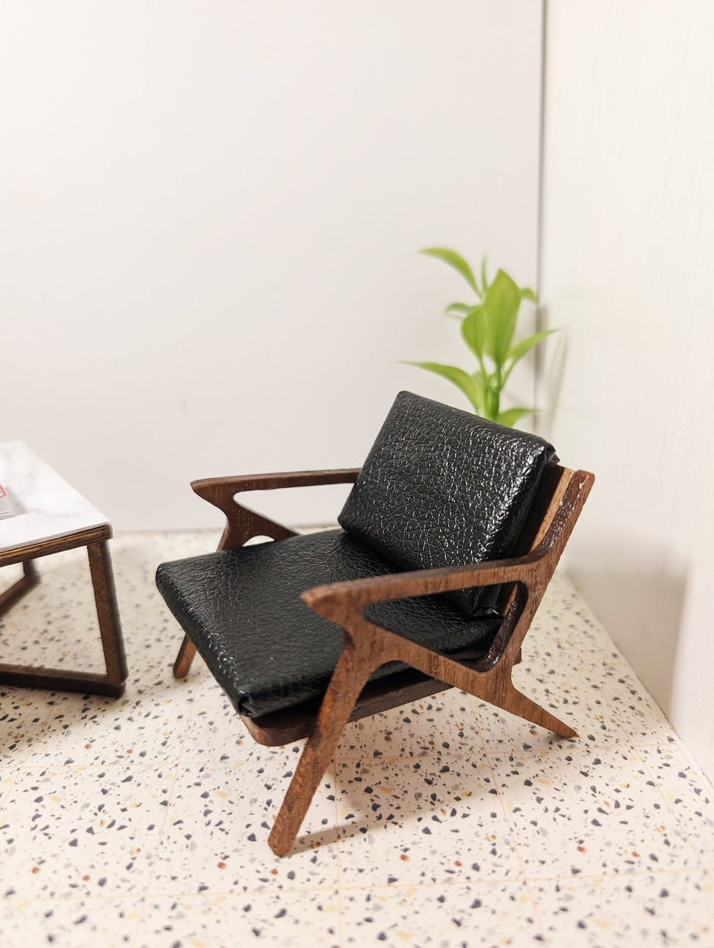 Gunlocke Style Love Seat Miniature 1:12 scale- MCM, Midcentury, dollhouse couch, room box couch, diorama couch, mini couch