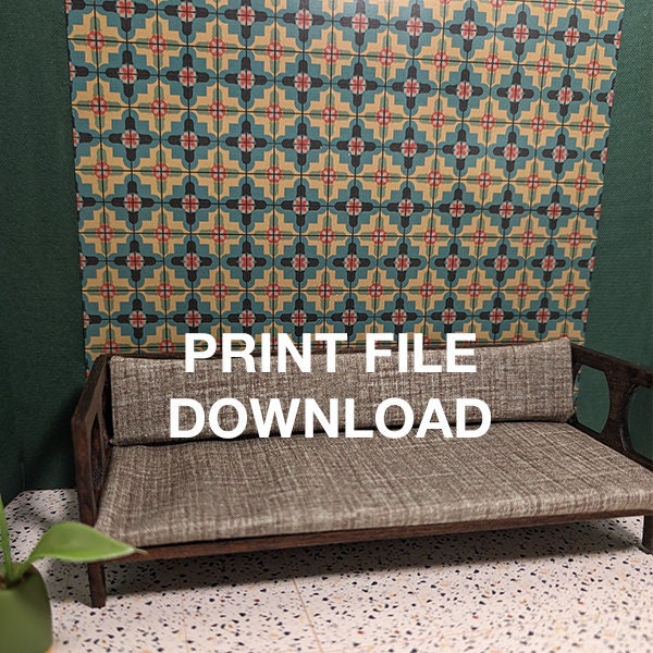 Digital Print File - Vintage Green Pattern Vinyl Flooring or Wallpaper (Miniature)