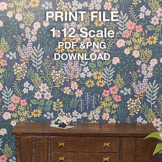 Digital Print File - Floral Pattern Vinyl Flooring or Wallpaper (Miniature)