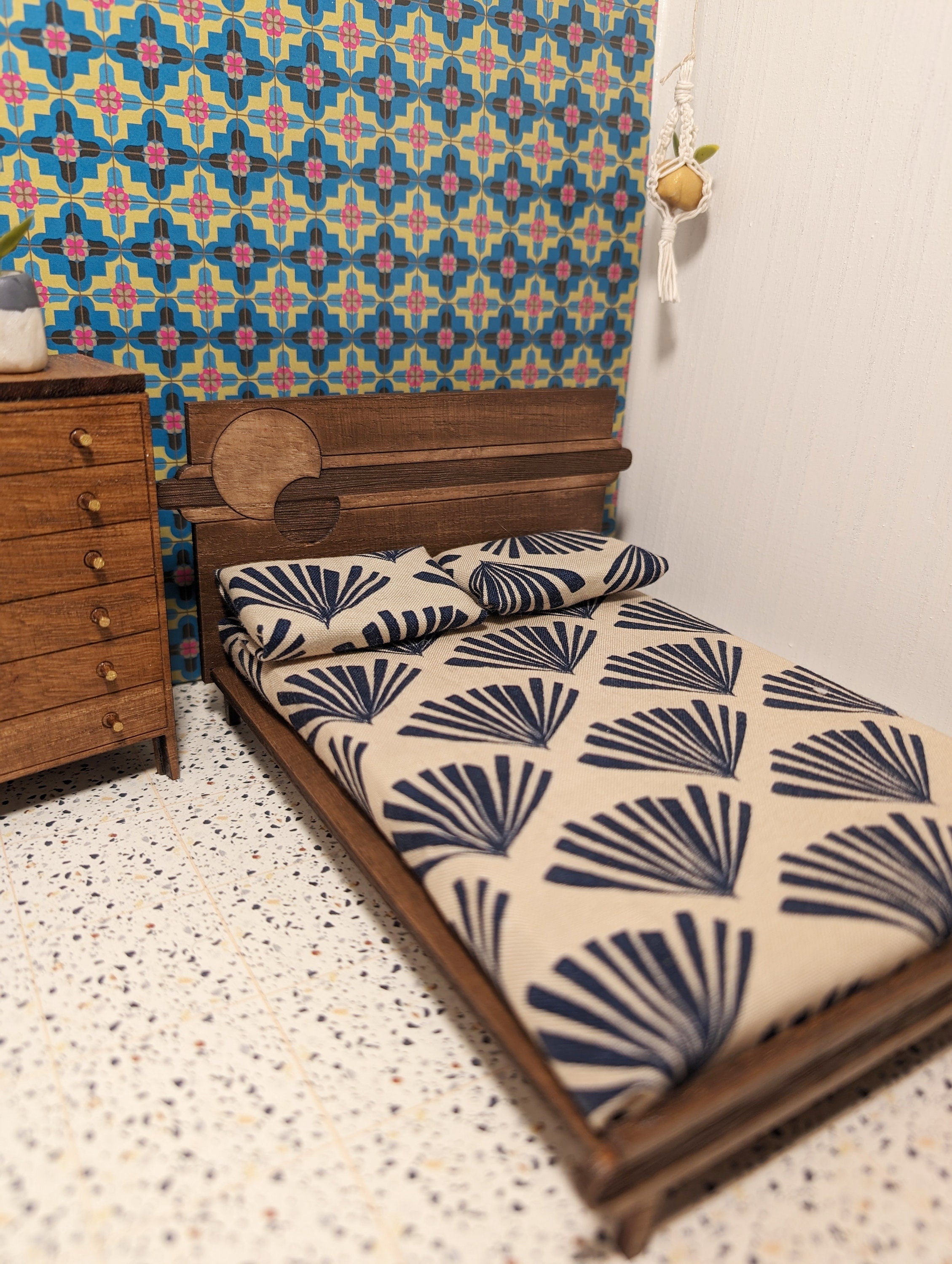 Digital Print File - Vintage Pink & Turquoise Pattern Vinyl Flooring or Wallpaper (Miniature)