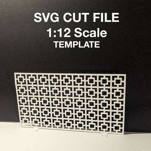 SVG Cut File Mid Century Square Breeze Block Wall; 1:12 scale; 4" x 6" or 3" x 4"