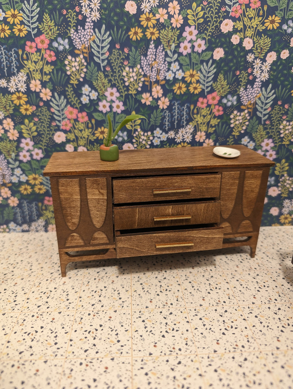 Kent Coffey Mid Century Sideboard With Opening Drawers Miniature 1:12 Scale