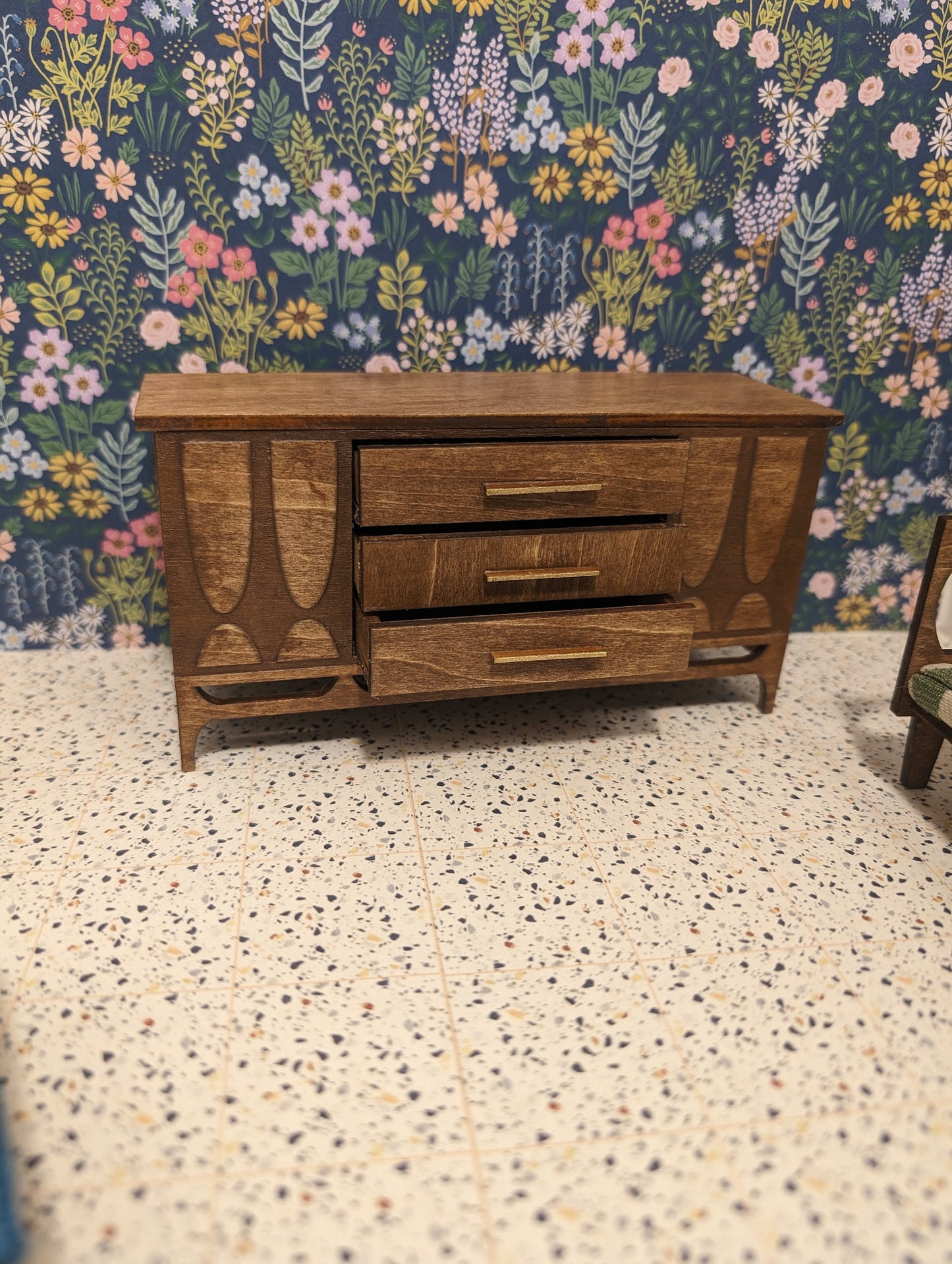 Kent Coffey Mid Century Sideboard With Opening Drawers Miniature 1:12 Scale