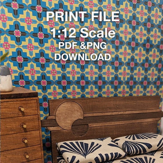 Digital Print File - Vintage Pink & Turquoise Pattern Vinyl Flooring or Wallpaper (Miniature)