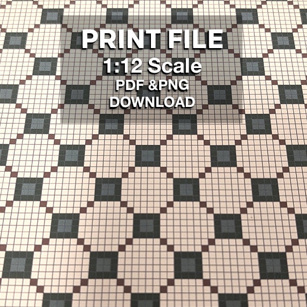 Tiny Tile DIY Print File- Dollhouse & Diorama Accessory Flooring, Counter Top, Tile, Wallpaper