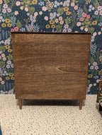 Mid Century Modern (MCM) Walnut with Gold hardware Mid Century Hutch - Miniature 1:12 Scale, Room Box, Dollhouse furniture