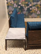 Miniature Mid-Century Modern Sectional Sofa & Marble Table - MCM Dollhouse Decor; Multiple Scales