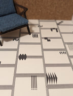 DIY Print File Cream or White and Black Pattern Tile - Dollhouse & Diorama Accessory Flooring, Counter Top, Tile, Wallpaper-digital download