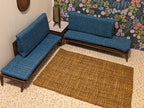 Miniature Mid-Century Modern Sectional Sofa & Marble Table - MCM Dollhouse Decor; Multiple Scales