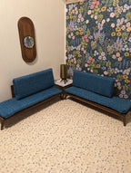 Miniature Mid-Century Modern Sectional Sofa & Marble Table - MCM Dollhouse Decor; Multiple Scales