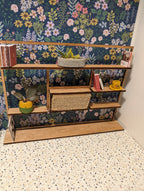 Mid Century Modern (MCM)  Freestanding Bookshelf - Miniature (Multiple Scales); Room Box; Dollhouse Decor