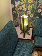 Mid Century Modern (MCM) Tower Table Lamp Miniature 1:12 Scale - Working LED light, Dollhouse Light, Room box Light