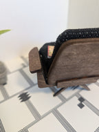 Curved MCM Arm Chair - Miniature 1:12 Scale - dollhouse chair, room box chair, mid-century miniature decor, diorama decor