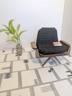 Curved MCM Arm Chair - Miniature 1:12 Scale - dollhouse chair, room box chair, mid-century miniature decor, diorama decor