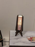 Mid Century Modern (MCM) Tower Table Lamp Miniature 1:12 Scale - Working LED light, Dollhouse Light, Room box Light