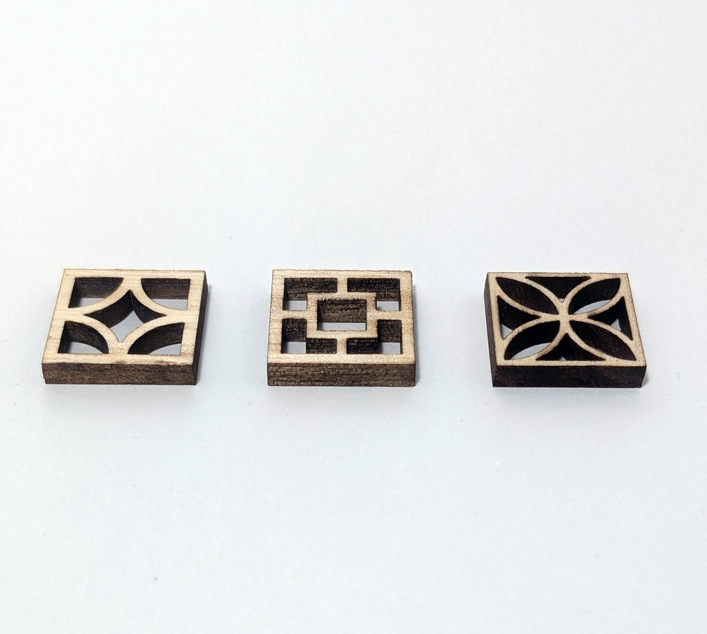 Mid Century Modern (MCM) Breeze Blocks - Set of 6 Unfinished Tiles 3/4 inch h x w- miniature, room divider, wall art, dollhouse decor