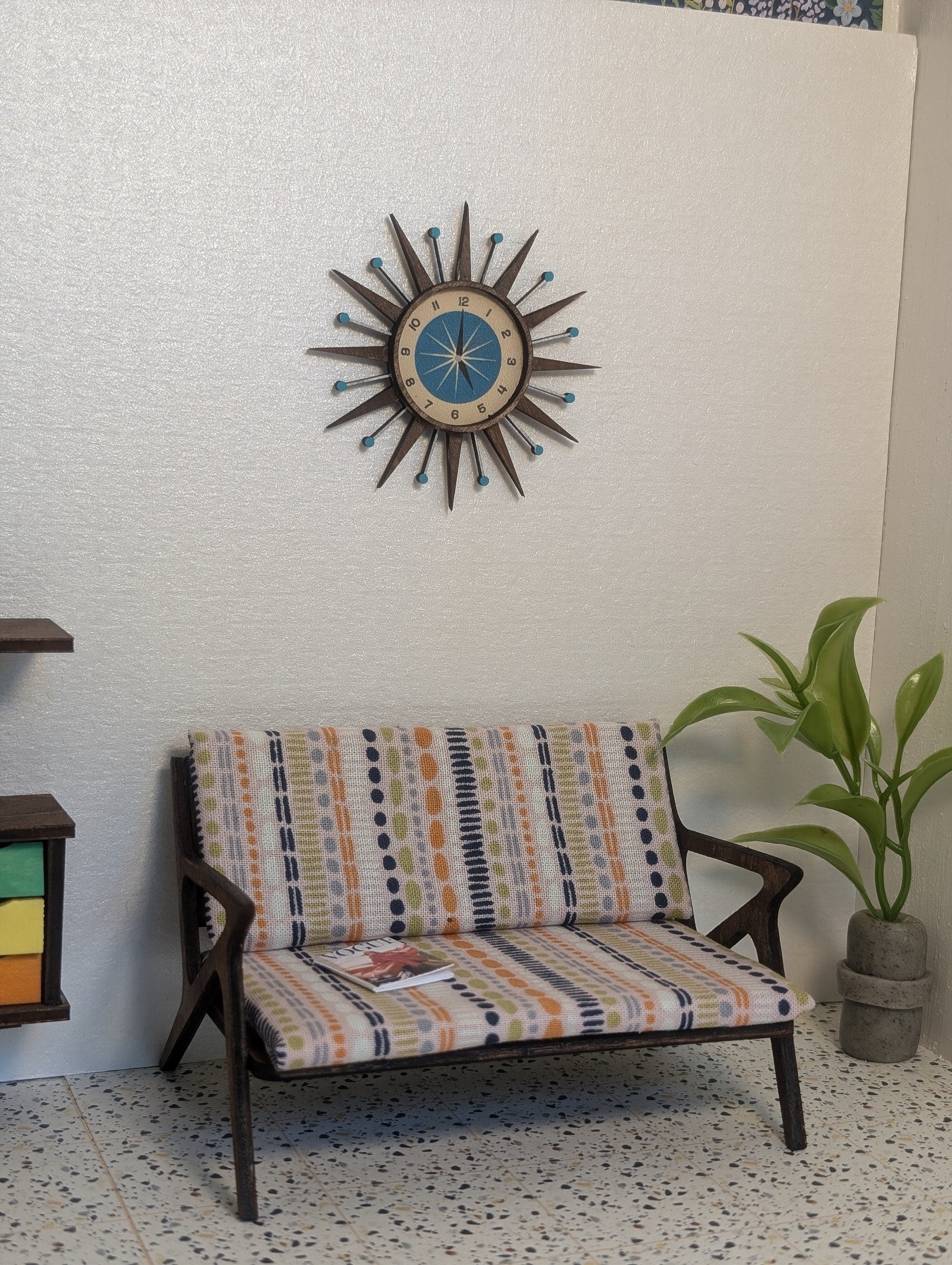 Mid Century Modern (MCM) Peabody Inspired Chair - Miniature 1:12 Scale