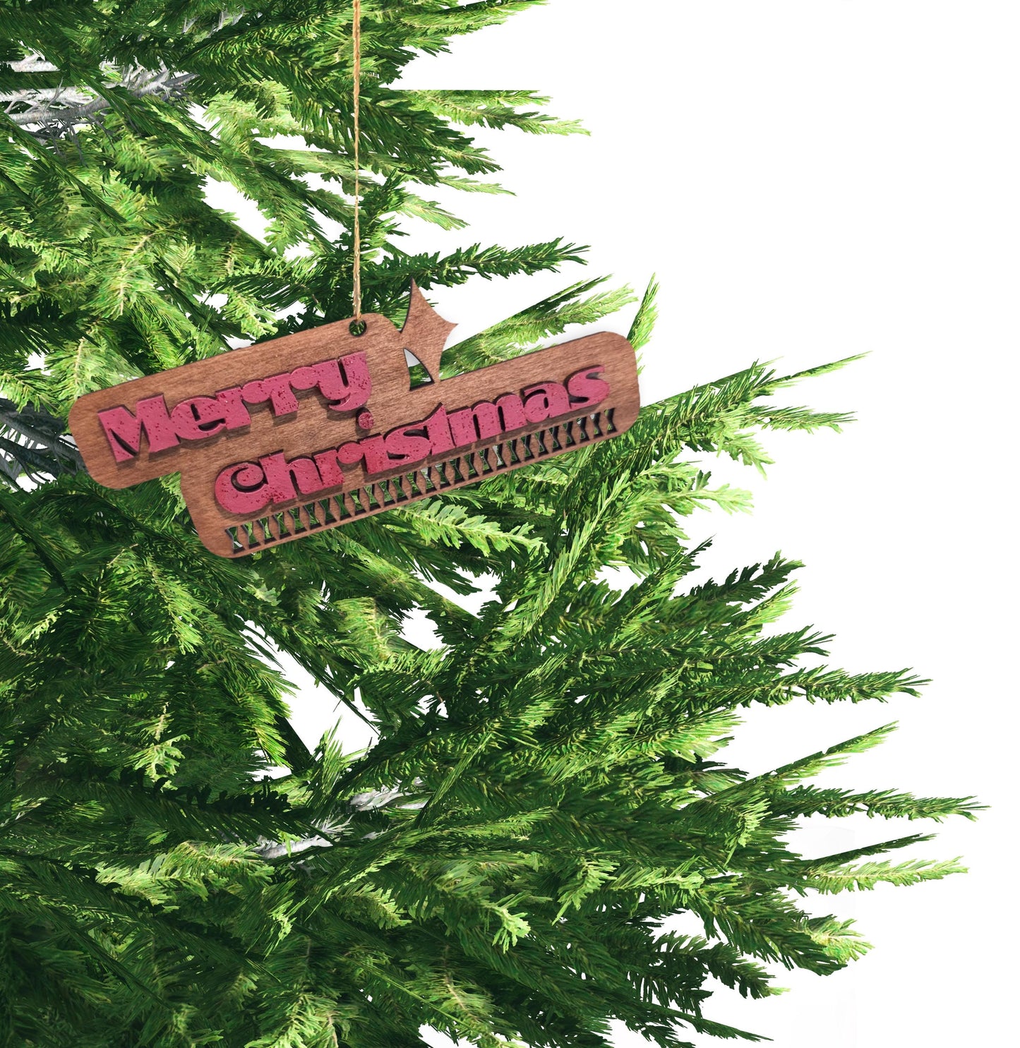 Merry Christmas Twinkle Mid-Century Ornament - Retro-Inspired Christmas Tree or Mantle Decorations | Vintage-Style Holiday Decor