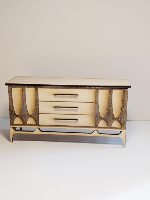 Kent Coffey Mid Century Sideboard Miniature Kit Multiple Scales - DIY Unfinished kit