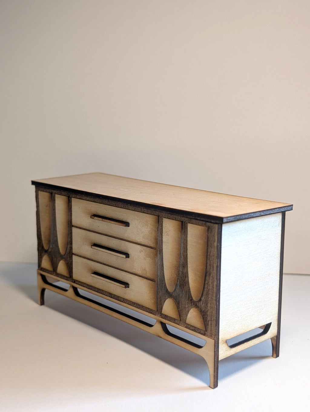 Kent Coffey Mid Century Sideboard Miniature Kit Multiple Scales - DIY Unfinished kit