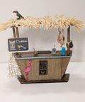 Miniature Tiki Bar Dollhouse, 1/12 Scale Decorated Tiki Set